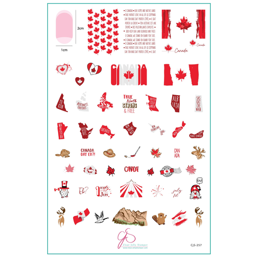 Clear Jelly Stamper Canada Canada Day (CjS-257) Steel Nail Art Stamping Plate Clear Jelly Stamper Canada Canada Day (CjS-257) Steel Nail Art Stamping Plate