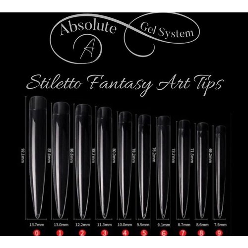 Absolute Gel System Absolute Stiletto Fantasy Art Tips (20pc)