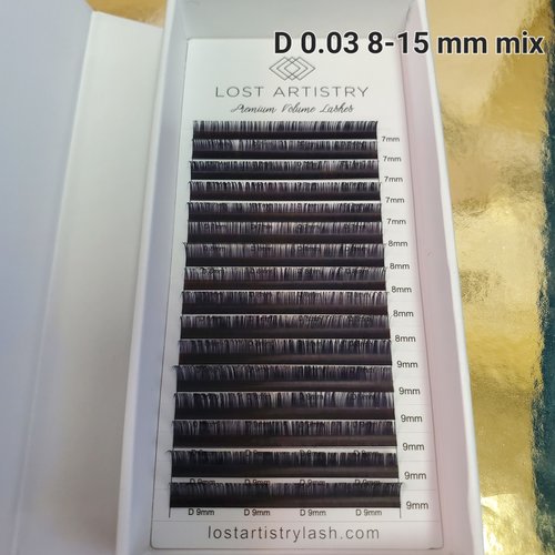 Lost Artistry Lash D 0.03 (8-15mm Mix) Premium Volume Lashes Lost Artistry Lash D 0.03 (8-15mm Mix) Premium Volume Lashes