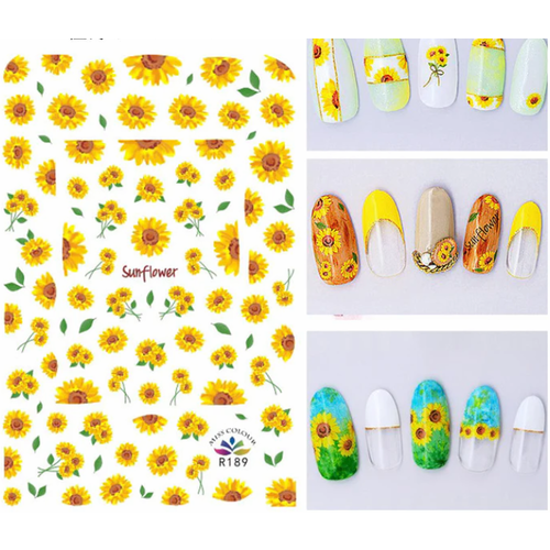 Nail Art Sunflower stickers R189