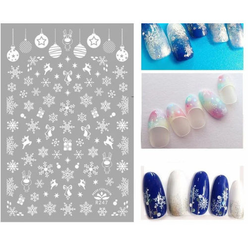 Nail Art white snowflake stickers R247 Nail Art white snowflake stickers R247