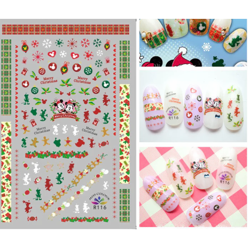 Nail Art Christmas Mickey&Minnie Mouse stickers R116