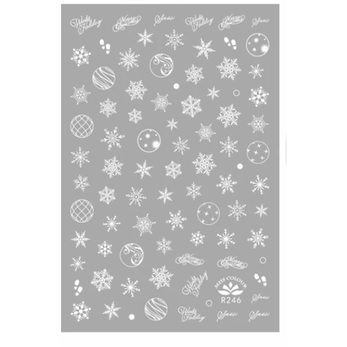 Nail Art White snowflake stickers R246 Nail Art White snowflake stickers R246