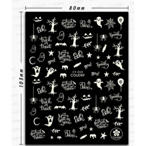 Nail Art Glow in the Dark halloween stickers CY010 Nail Art Glow in the Dark halloween stickers CY010