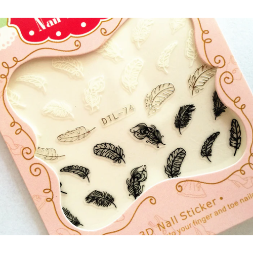 Nail Art feather stickers DTL74