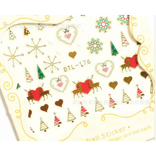 Nail Art Christmas stickers DTL176 Nail Art Christmas stickers DTL176