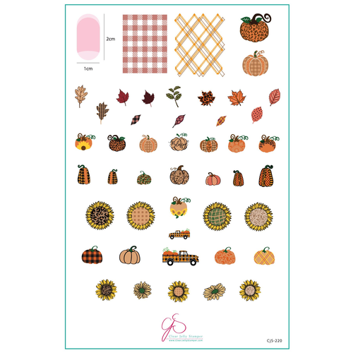 Clear Jelly Stamper Canada Steel Stamping Plate (14cm x 9cm) CJS 220- Pattern Pumpkins Clear Jelly Stamper Canada Steel Stamping Plate (14cm x 9cm) CJS 220- Pattern Pumpkins