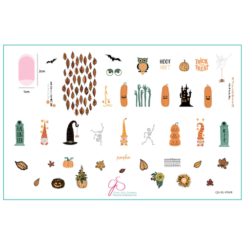 Clear Jelly Stamper Canada (CjS-XL-FOUR) Steel Nail Art Stamping Plate Clear Jelly Stamper Canada (CjS-XL-FOUR) Steel Nail Art Stamping Plate