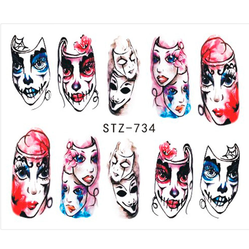 Nail Art Halloween Water Decal STZ-734