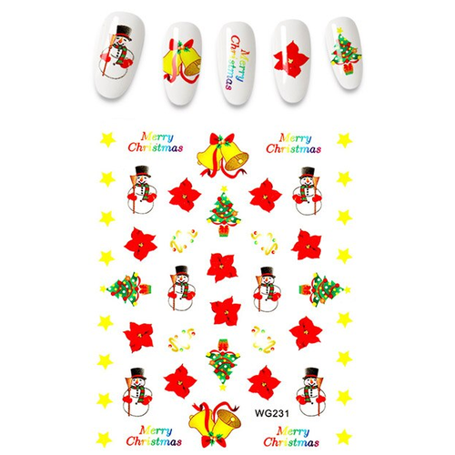 Nail Art Christmas water decals WG231 Nail Art Christmas water decals WG231