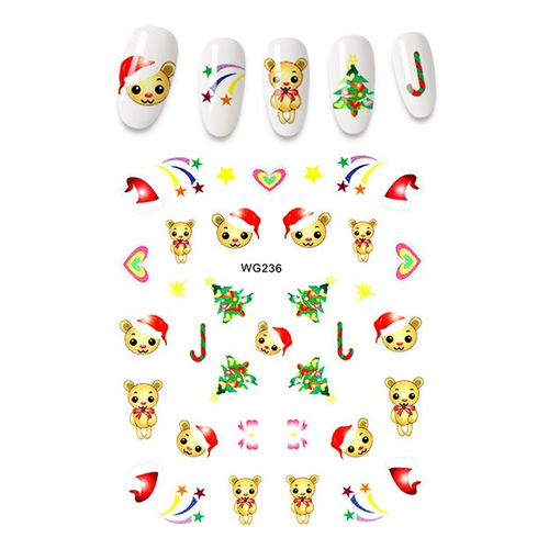Nail Art Christmas water decals WG236