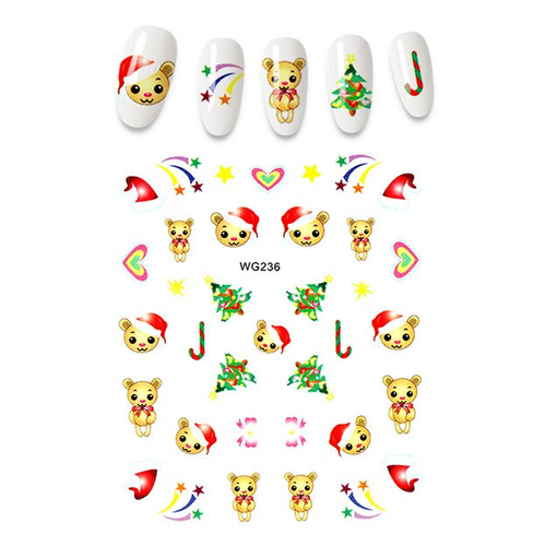 Nail Art Christmas water decals WG236 Nail Art Christmas water decals WG236