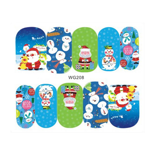 Nail Art Christmas water decals WG208 Nail Art Christmas water decals WG208