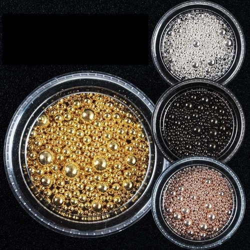 Golden Devon Caviar beads gunmetal Golden Devon Caviar beads gunmetal