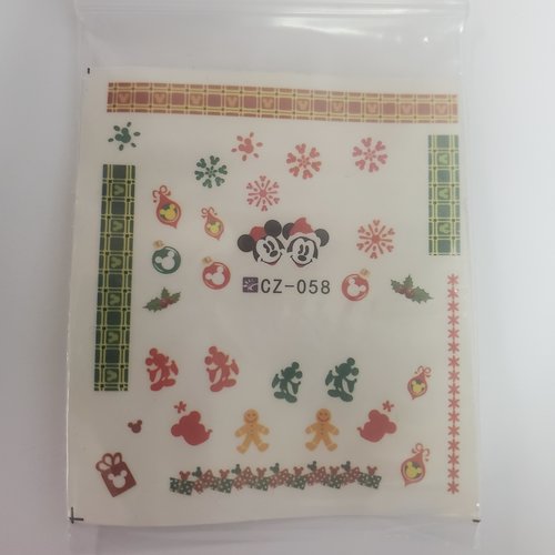 Nail Art Christmas Mickey Water Decal CZ-058 Nail Art Christmas Mickey Water Decal CZ-058
