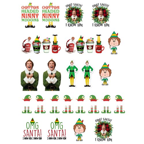 Nail Art Water Decal Buddy Elf Nail Art Water Decal Buddy Elf