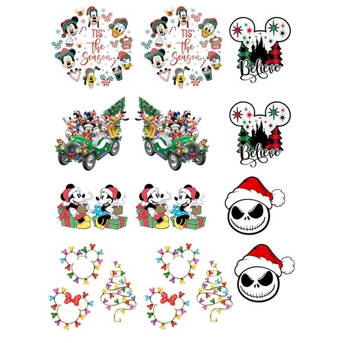 Nail Art Water Decal Christmas Mickey Believe