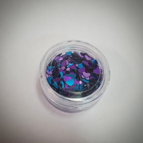 Glitter Bar Purple & Blue Heart Confetti