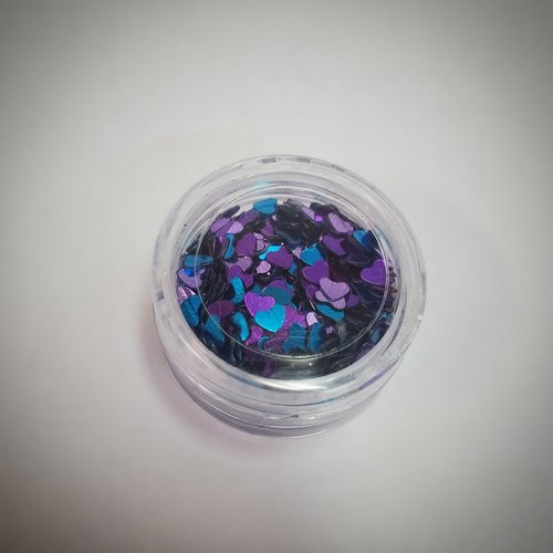 Glitter Bar Purple & Blue Heart Confetti Glitter Bar Purple & Blue Heart Confetti