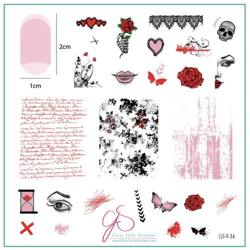 Clear Jelly Stamper Canada Steel Stamping Plate (8 x 8) CJSV-36 My Edgy Valentine Clear Jelly Stamper Canada Steel Stamping Plate (8 x 8) CJSV-36 My Edgy Valentine