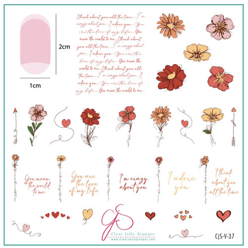 Clear Jelly Stamper Canada Steel Stamping Plate (8 x 8) CJSV-37 Love Notes Clear Jelly Stamper Canada Steel Stamping Plate (8 x 8) CJSV-37 Love Notes