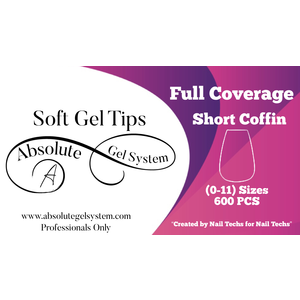 Absolute Gel System Absolute Short Coffin Soft Gel Full Coverage (600pk, 0-9)