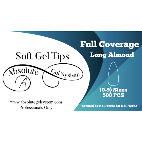 Absolute Gel System Absolute Long Almond Soft Gel Full Coverage (600pk, 0-9)