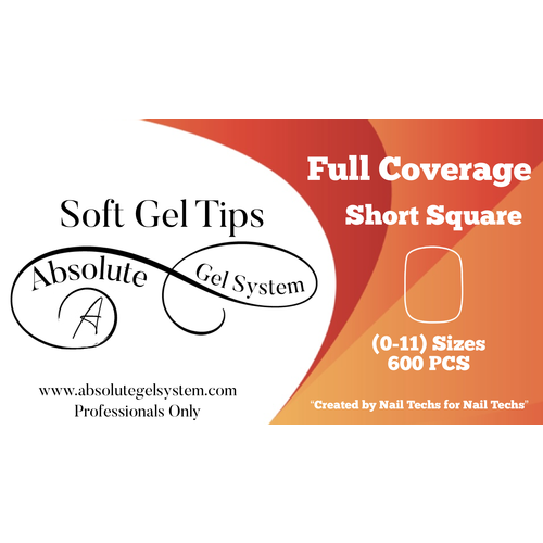 Absolute Gel System Absolute Short Square Soft Gel Full Coverage (600pk, 0-11)