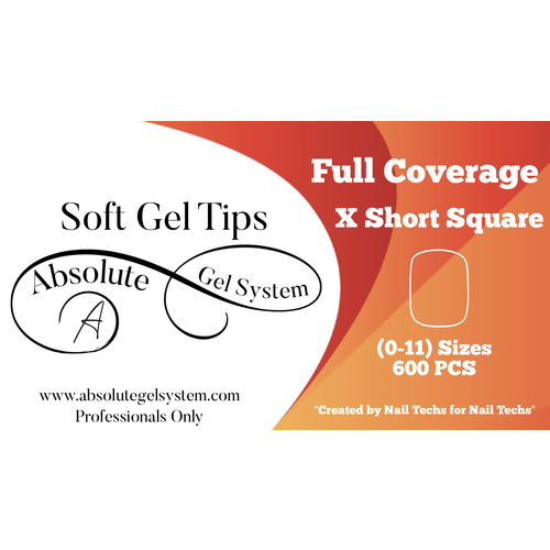 Absolute Gel System Absolute X Short Square Soft Gel Full Coverage (600pk, 0-11)