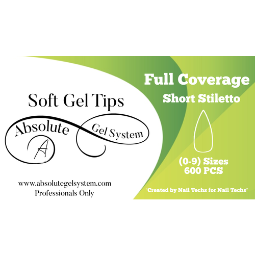 Absolute Gel System Absolute Short Stiletto Soft Gel Full Coverage (600pk, 0-9) Absolute Gel System Absolute Short Stiletto Soft Gel Full Coverage (600pk, 0-9)