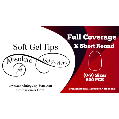 Absolute Gel System Absolute X Short Round Soft Gel Full Coverage (600pk, 0-11)