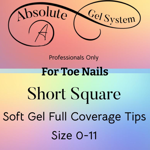 Absolute Gel System Absolute Short Square Toenail  Soft Gel Full Coverage (500pk)