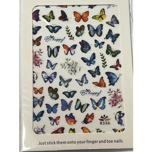 Nail Art Be happy butterfly stickers R336