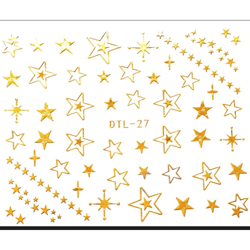 Nail Art Gold Star Stickers DTL27