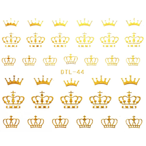 Nail Art Gold Crown Stickers DTL44
