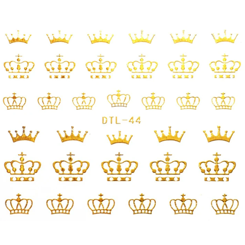 Nail Art Gold Crown Stickers DTL44