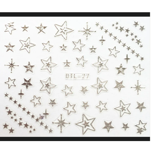 Nail Art Silver Stars DTL27