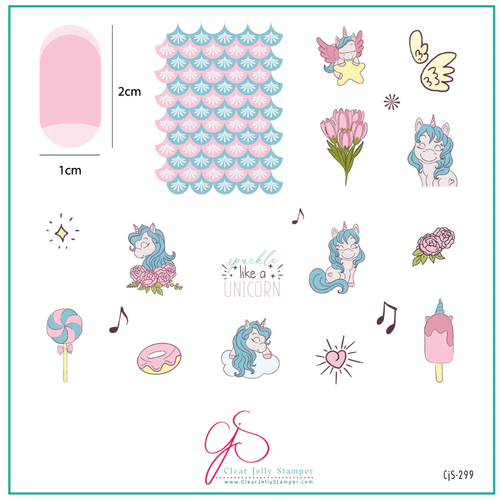 Clear Jelly Stamper Canada Sparkle like a Unicorn (CjS-299) Steel Nail Art Stamping Plate Clear Jelly Stamper Canada Sparkle like a Unicorn (CjS-299) Steel Nail Art Stamping Plate