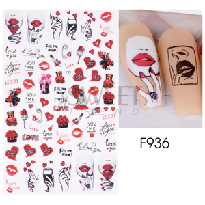 Nail Art Valentines Stickers F936