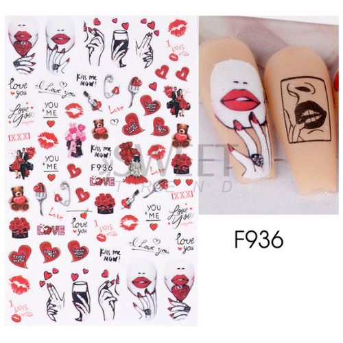 Nail Art Valentines Stickers F936 Nail Art Valentines Stickers F936