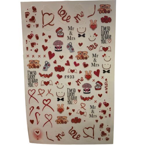 Nail Art Valentines Stickers F933 Nail Art Valentines Stickers F933