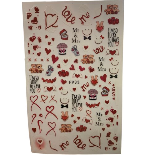 Nail Art Valentines Stickers F933