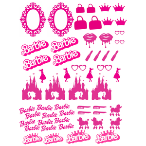 Nail Art Water Decal Barbie 2 (Pink)