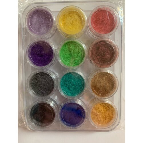 Nail Art Multi Colour Pigment Powders 12pcs