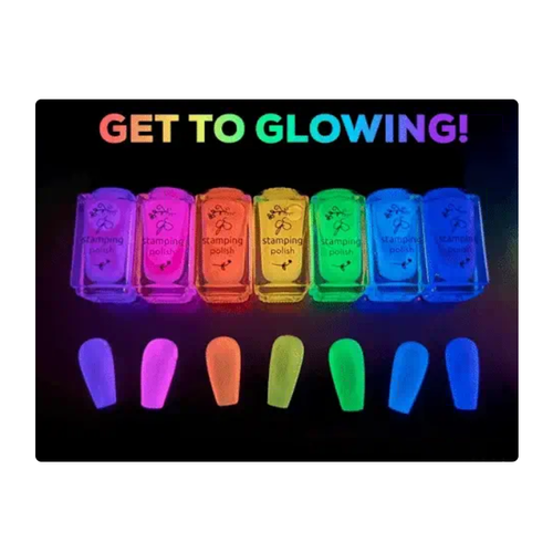 Clear Jelly Stamper Canada Polish Kit (7 Colors) Glow in the Dark