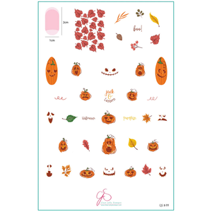 Clear Jelly Stamper Canada Steel Stamping Plate (14cm x 9cm) CJSH-99 Watercolor Pumpkins