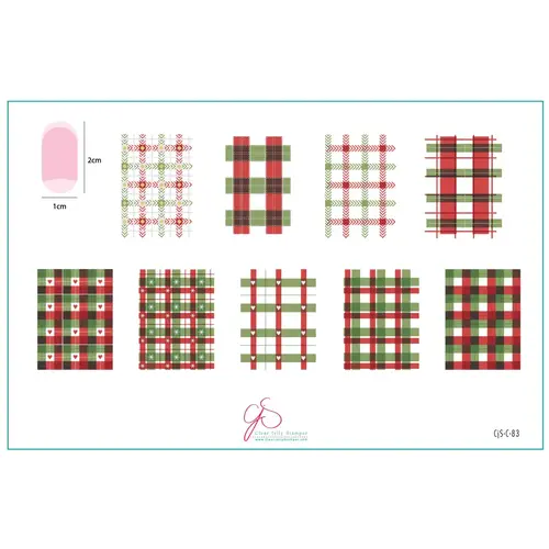 Clear Jelly Stamper Canada Steel Stamping Plate (14cm x 9cm) Festive Plaid - One (CjSC-84) Clear Jelly Stamper Canada Steel Stamping Plate (14cm x 9cm) Festive Plaid - One (CjSC-84)