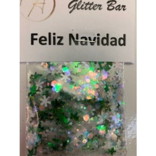 Nail Art Packaged Glitter Feliz Navidad
