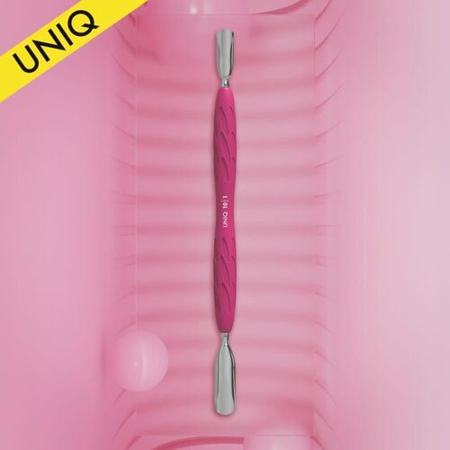 Staleks PQ-10/1 Manicure pusher with silicone handle “Gummy” UNIQ 10 TYPE 1 (wide rounded pusher + narrow rounded pusher)