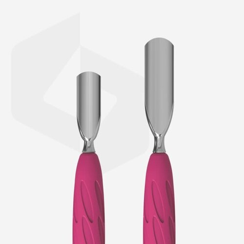 Staleks PQ-10/1 Manicure pusher with silicone handle “Gummy” UNIQ 10 TYPE 1 (wide rounded pusher + narrow rounded pusher)